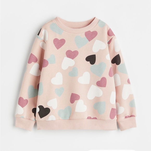 H&M Other - 3/4T H&M Heart Printed Pink Sweatshirt